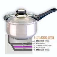 STAINLESS STEEL COOK POT 5 layers bonded bottom 16 cm 71016