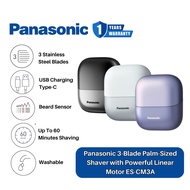 Panasonic 3-Blade Palm-Sized Shaver with Powerful Linear Motor ES-CM3A Long Lasting Battery