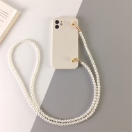 Casing Oppo Find X5 X3 X2 Pro X3lite Crossbody Pearl Necklace Lanyard Case Oppo K9x K9 Pro K5 K3 R11S R11 R9 Plus R15X R17 Pro Hanging Rope Bracelet Chain Cover