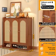 Bamboo Shoe Cabinet Arch Rattan Shoe Cabinet Multifunctiona Wood Shoe Cabinet