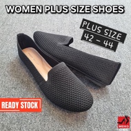 Meiko Shoe Women Low Flats Plus Size (42-44) Kasut Rata Perempuan Black R530392(B)