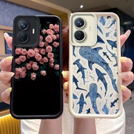 Shockproof Case For Vivo Y55 4G/T144W/T1 (Snapdragon 680)/T1(4G)/IQOO Z6 44W Phone Casing Fish Flowe