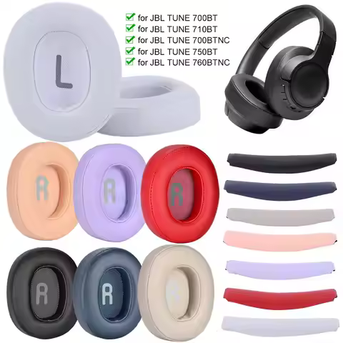 Replacement Earpads Headband Cushion Memory Foam Headphone Earpads Repair Part for JBL Tune 700BT/71