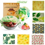 USNOW Beeswax Food Wrap, Natural Bees Wax Beewax Wrap, Reusable Bowl Cover Picnic