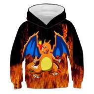 Japan Anime Pokemon Pikachu Charizard Children's 3D Print Cartoon Fashion Hoodies Children's Clothing Boys And Girls Gifts