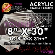 8 x 30 inches to 31++ inches acrylic sheet with 2mm, 3mm 4mm and 5mm / transparent akrilik