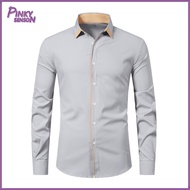 Yoewre Relaxed Fit Men Shirt Men Slim Fit Shirt Mens Formal Business Shirt Slim Fit Long Sleeve Offi