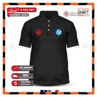 Microfiber Polo T Shirt Sulam HP Hewlett Packard Laptop Omen Gaming Laptop PC Desktop Baju Lelaki Fa