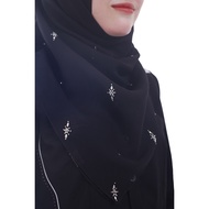 [HIDAYU PREMIUM] Eternity Pure Tudung Bawal Cotton Batu Manik Tabur Cotton Voile Bidang 45 Corak Bor