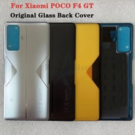 For POCO F4 GT 5G Tempered Glass Battery Back Cover For Xiaomi POCO F4 GT 5G Phone Housing Case Repl