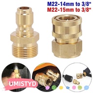 UMISTYDREAMUM9U 1Set Hose Coupler, For M22 High Pressure Washer 3/8 M22 Pipe Joint, M22 14/15mm Quic
