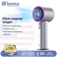 Simmo kipas angin Handheld Fan 100 gears Digital Display4000mAh 15000rpm Small Cyclone Ultra Speed p