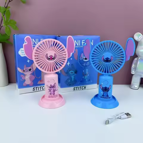 New Lilo&Stitch Anime Kawaii Sweet Mini Fan Kawaii Cartoon Anime Stitch Accessories USB Charging Han