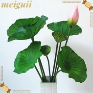 MEIGUII Artificial Flower, Artificial Flower Pole DIY Decoration Artificial Lotus,  Lotus Lotus Leaf