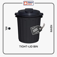 RAVEN Dustbin | Black Bin | Open Top Dustbin | Rubbish Bin | Lid | 60L | Trash Bin