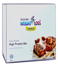 [USA]_Doctors Best Weight Loss Premium - High Protein Diet Bar Peanut Surprise High in Fiber, Low Su