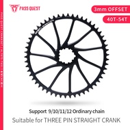 PASS QUEST Chainring GXP 3MM OFFSET Gravel road bike 3-nail Direct Mount 40T 42T 44T 46T 50T 52T 54T Narrow Wide Chain ring 9s 10s 11s 12s Chainwheel
