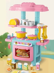 迷你廚房玩具套裝，適合3-6歲兒童親子互動，包括仿真小家電產品，內含一組隨機配件