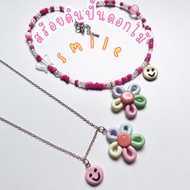 ️flower-Shaped Clay Bead Necklace With (smile smile) "flower Q1"hadmad flower