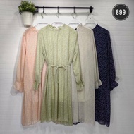 Tunik sifon plisket import motif bunga Kode: #899