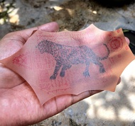 Kulit Handalaman Motif Harimau Melengkung Di Telapak Tangan