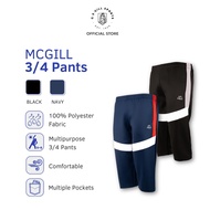 MC Gill 3/4 Training Pants for Men 100% Polyester with 2 Side and 1 Back Pocket - Navy and Black