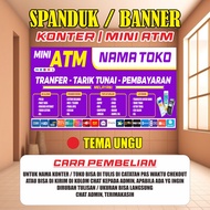 SPANDUK/BANNER konter pulsa/ATM mini BACKDROP KONTER/MINI ATM murahhh!!!!