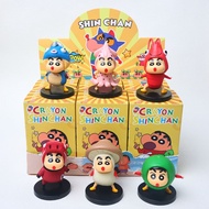 【2/6pcs】Crayon Shin-chan Figurines Blind Box Handheld Office Toy Figure Birthday