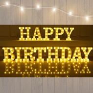 HAPPY BIRTHDAY LED Light Word Set 3D English Letter Wording Alphabet Party Decoration Celebration
