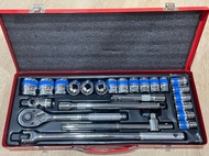 ชุดบล็อก 12เหลี่ยม Euro king tools ลมดำ 24ชิ้น ขนาด 1/2"