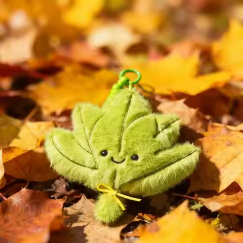 Green Pomelo Leaf Plush Pendant For Dispelling Bad Luck Home Bedroom Decoration Backpack Charms Birt