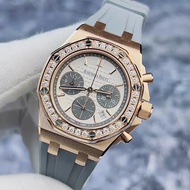 New Full Set (Apudemars APiguet) Royal Oak Rose Gold Original Diamond Automatic Mechanical Watch Lad