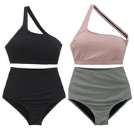 K Swimwear T2225 Two-Piece Swimsuit High Waist One Shoulder