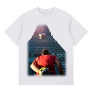 T-Shirt Alex Honnold Taipei 101 Climbing Back Cetakan Grafik T-Shirt Oversized Pakaian Lelaki dan Wa