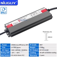 แหล่งจ่ายไฟ Ip67กันน้ำ DC12V/24V 36W 60W 100W 150W 200W หม้อแปลงไฟฟ้าสำหรับไฟแอลอีดี AC175V-อะแดปเตอ