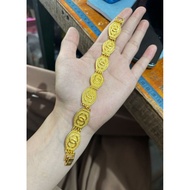 24k gold plated metal coin bracelet