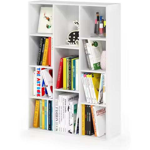 LUDER Book Shelf, 11-Cube Bookshelf, Reversible Bookcase, 9.4 x 29.1 x 41.7, for Living Room, Bedroo