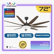 K2 VIVIDWAYS DC REMOTE N72 PRO CEILING FAN N72 INCH COME WITH LED LIGHT PANEL 3COLOR 3K 4K 6K 2IN1