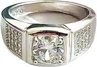 Jewelry 1 Carat Four-Claw Moissanite Diamond Ring Men Ins Fashion Personality Ring Women-R009-9, 9, 
