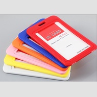 Vertical 2-sided Id Card Holder Plastic Material Name Card Holder 2-Card inserts Invisible reversibl