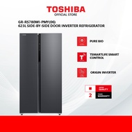 Toshiba GR-RS780WI-PMY(06) 623L Side-By-Side Inverter Refrigerator (Morandi Dark Gray)/ Peti Sejuk/冰