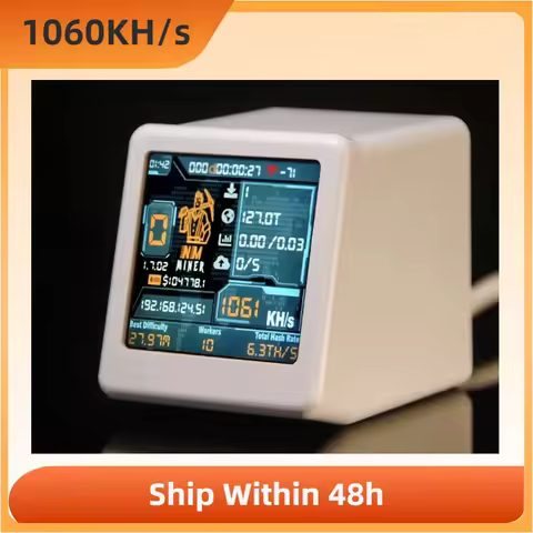 Solo Lottery BTC Miner for computer nerd Smart TV Hashrate1060KH/s ESP32 gift home silent Desktop Cl