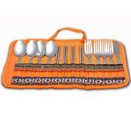 Stainless Steel Tableware Set Outdoor Camping 4 People Knife Fork Spoon Chopsticks Picnic Barbecue S