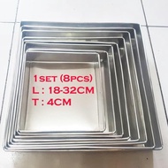 JV629 Loyang Bolu Kotak 4cm Persegi Panjang Cake Gulung Aluminium