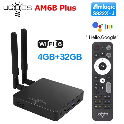UGOOS AM6B Plus TV BOX Amlogic S922X-J Android 9.0 DDR4 4GB RAM 32GB ROM WiFi6 1000M BT5.0 OTT 4K TV