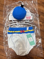 有吊牌 日本 Disney  baby  初生50-70 cm BB口水肩包屁褲兩件套 Donald Duck 迪士尼 唐老鴨 短袖  BB攝影造型衫 包屁 夾衣 造型衫   cosplay  BB哈