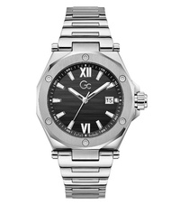 Guess Collection-Swiss Mvt  PB Silver case  bclt  Black dial  Sapphire-Men-Watches-Black