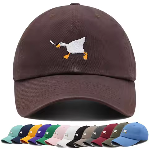Embroidered Baseball Cap With Goose Pattern For Men And Women Casual Fashionable City Style Duckbill