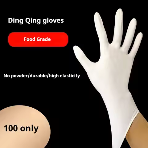 100 PCS Disposable Glove Pvc Powder-free High-elastic Nitrile Rubber Household Outdoor Labor Protect