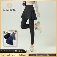 【Venus】2 in 1 plus size skirt pants Women leggings Yoga Skirts Spandex Gym Running Skirt Wanita Suka
